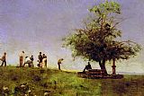 Thomas Eakins Famous Paintings - Mending the Net
